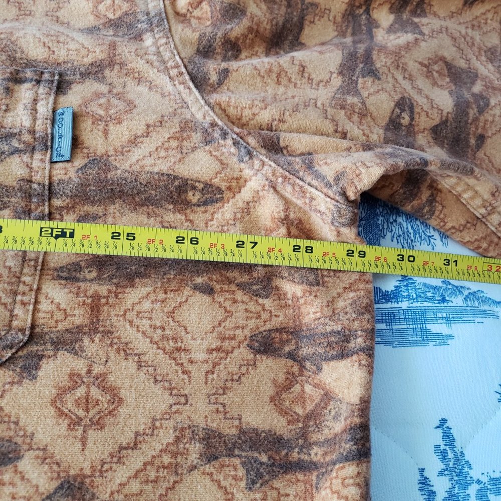 Woolrich Buckskin Southwest Fish Print Flannel Outdoor Shirt - Picture 6 of 9
